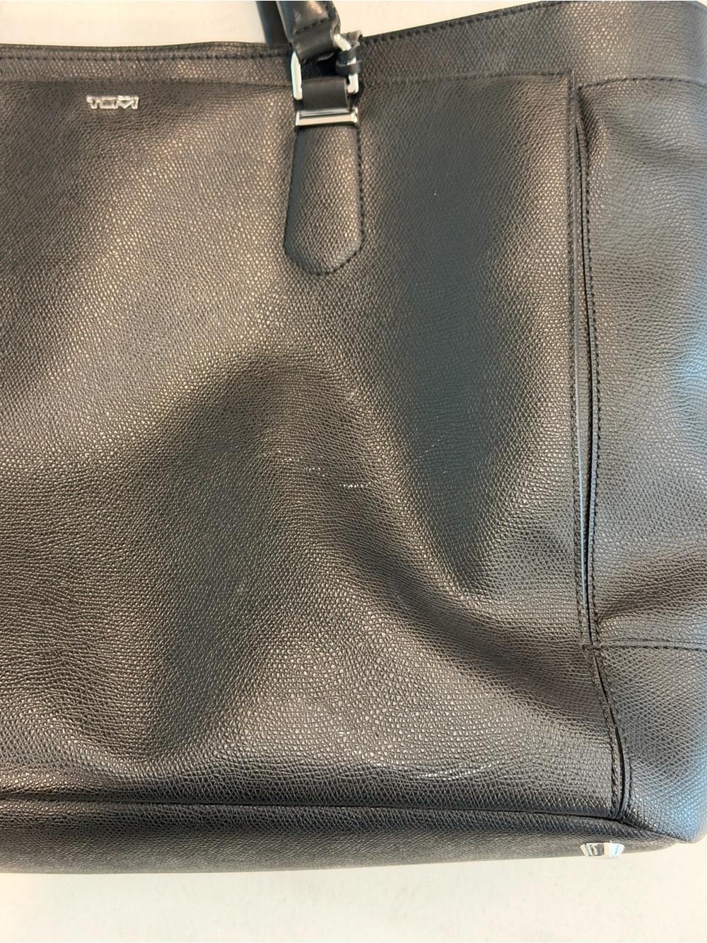 Tumi Sinclair Nora Black Textured Saffiano Leather Laptop Business Tote Bag - Picture 11 of 11